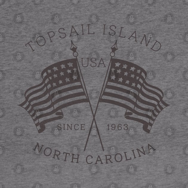 Topsail Island, NC Summertime Vacationing Patriotic Flags by Contentarama